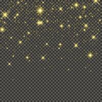 Gold glittering dust on a gray background. Dust with gold glitter effect and empty space for your text. illustration vector