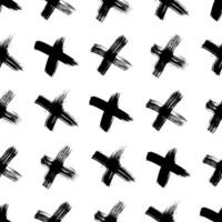 Seamless pattern with hand drawn cross symbols vector
