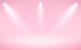 Empty Pink studio room background. Empty room with spotlight effect. Use for product display presentation, cosmetic display mockup, showcase, media banner, etc. illustration. vector