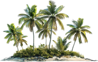 ilha tropical com palmeiras. png