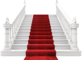 grandioso mármol escalera con rojo alfombra. png