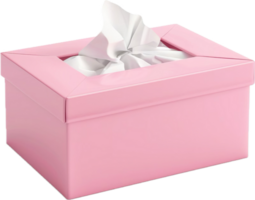 Pink Tissue Box with White Tissues. png