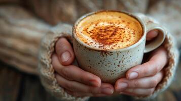 Woman Holding a Cup of Coffee photo