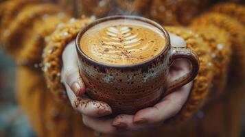 Woman Holding a Cup of Coffee photo