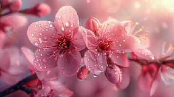 Branch of a Tree With Pink Flowers photo