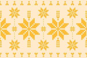 Fabric flower pattern art. Geometric ethnic seamless pattern in tribal. Design for background, wallpaper, illustration, fabric, clothing, carpet, textile, batik, embroidery. vector