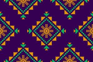 Fabric flower pattern art. Geometric ethnic seamless pattern in tribal. Design for background, wallpaper, illustration, fabric, clothing, carpet, textile, batik, embroidery. vector