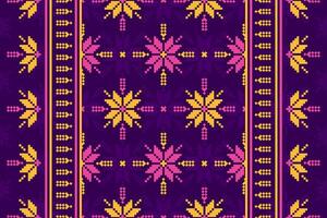 alfombra flor modelo Arte. geométrico étnico floral sin costura modelo en tribal. americano, mexicano estilo. diseño para fondo, ilustración, tela, ropa, alfombra, alfombra, batik, bordado. vector