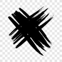 Black Hand drawn cross symbol vector