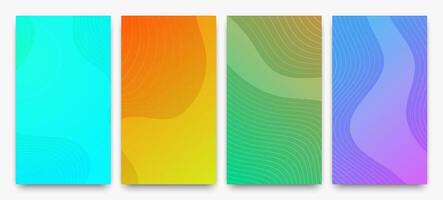 Modern colorful gradient background with wave lines vector