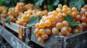 Grapes Bunched in Crate photo