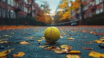 Tennis Ball in Middle of Street photo