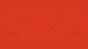 Abstract red background with single lines of clouds. vector