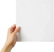 Hand Holding Blank White Paper Sheet. png