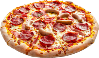 Delicious Meat Lovers Pizza Close-Up. png