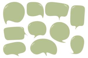 Set speech bubbles on white background. chat box or chat square and doodle message or communication icon Cloud speaking for comics and minimal message dialog vector