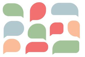 Set speech bubbles on white background. chat box or chat square and doodle message or communication icon Cloud speaking for comics and minimal message dialog vector