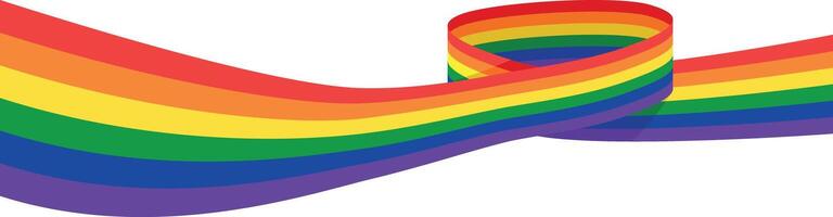 Gay pride month colors on LGBTQ rainbow ribbon for tolerance festival background vector