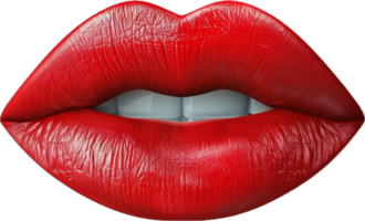 de cerca de rojo labios con lápiz labial. png