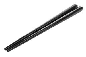 Close-Up of Black Textured Chopsticks. png