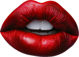 de cerca de rojo labios con lápiz labial. png