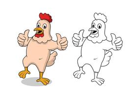 Chicken Cartoon Character Design Illustration vector