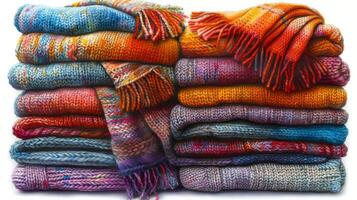 A Pile of Colorful Blankets photo