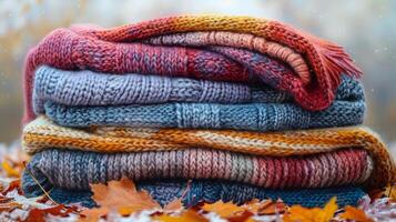 A Pile of Colorful Blankets photo