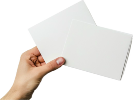 Hand Holding Blank White Card. png