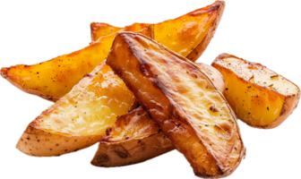 Crispy Seasoned Potato Wedges Close-Up. png