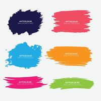 Hand drawn colorful watercolor strokes set modern background vector