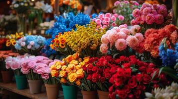 Colorful Variety of Flowers on a Table photo