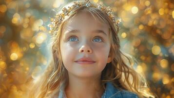 Little Girl With Blue Eyes and Tiara photo