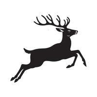 A Deer Running Illustration in black and white vector