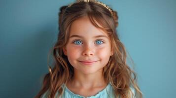 Little Girl With Blue Eyes and Tiara photo