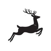 un ciervo saltando ilustración en negro y blanco vector