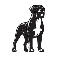 Proud of Cane Corso dog Illustration in black and white vector