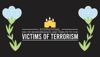 International Day of Remembrance and Tribute to the Victims of Terrorism is observed every year on August.banner design template illustration background design. vector