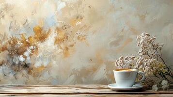 A Cup of Coffee on a White Saucer photo