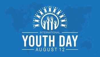 internacional juventud día es observado cada año en agosto.banner diseño modelo ilustración antecedentes diseño. vector