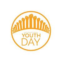 International Youth Day is observed every year on August.banner design template illustration background design. vector