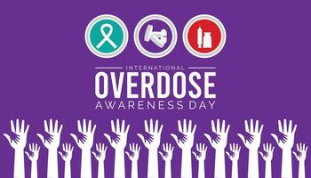 International Overdose Awareness Day is observed every year on August.banner design template illustration background design. vector