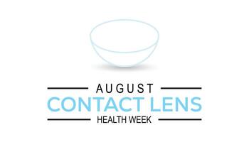 Contact Lens Health Week is observed every year on August.banner design template illustration background design. vector