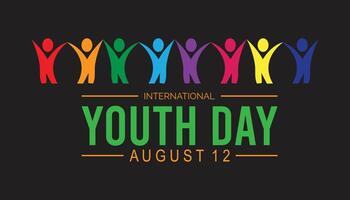 International Youth Day is observed every year on August.banner design template illustration background design. vector