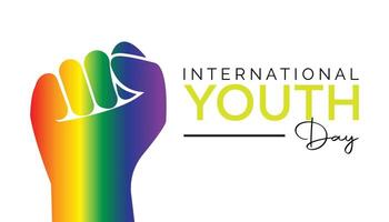 International Youth Day is observed every year on August.banner design template illustration background design. vector