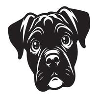 un curioso caña corso perro cara ilustración en negro y blanco vector