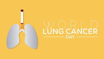 World Lung Cancer Day is observed every year on August.banner design template illustration background design. vector