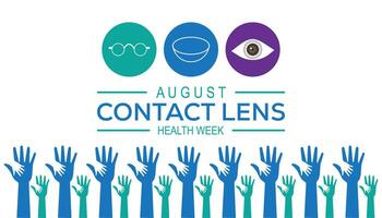 contacto lente salud semana es observado cada año en agosto.banner diseño modelo ilustración antecedentes diseño. vector