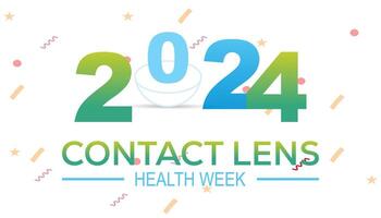 Contact Lens Health Week is observed every year on August.banner design template illustration background design. vector