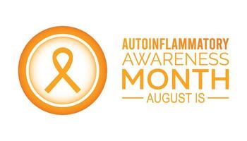 Autoinflammatory awareness month is observed every year on August.banner design template illustration background design. vector